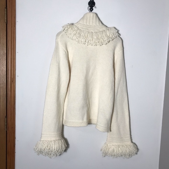 Vintage Eminent Sweater, Fringe, Cream, Turtleneck, Size 14, EUC! - Picture 4 of 4